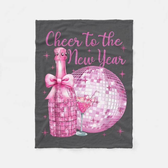 Cheer To The New Year Happy New Year 2026 Party Di Fleece Blanket (Front)