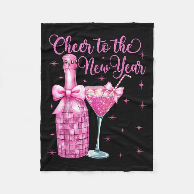 Cheer To The New Year Happy New Year 2026 Party  Fleece Blanket (Front)