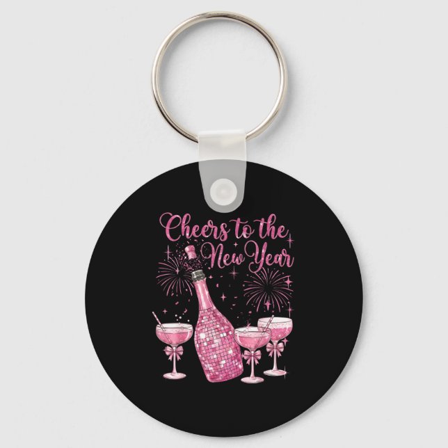 Cheer To The New Year Happy New Year 2026 Party  Key Ring (Front)