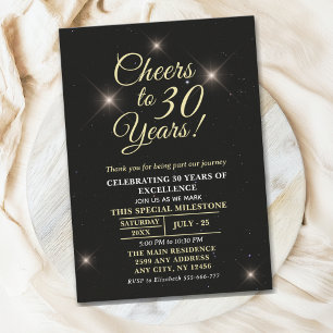 Cheer to Thirty Years - 30th Anniversary Invitation