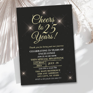 Cheer to twenty-five Years - 25th Anniversary Invitation