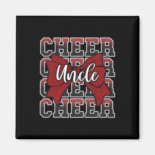 Cheer Uncle Aunt Bow Sport Cheerleader Cheerleadin Magnet (Front)