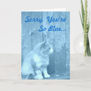 Cheer Up Blue Kitty card