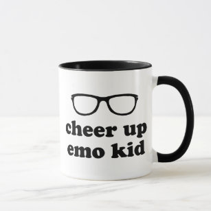 Cheer Up Emo Kid   Cute Hipster Glasses Mug