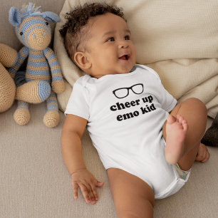 Cheer Up Emo Kid   Hipster Baby Glasses Bodysuit