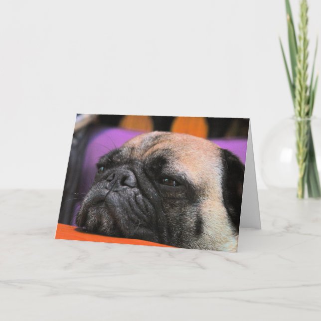 Cheer-up! Pug Greeting Card (Front)