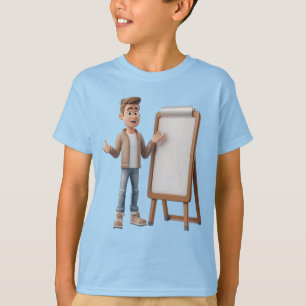 Cheerful 3D Business Trainer With Easel T-Shirt