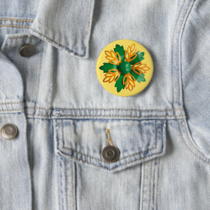 Cheerful 60s Daisy Flower Floral Present Decor 6 Cm Round Badge
