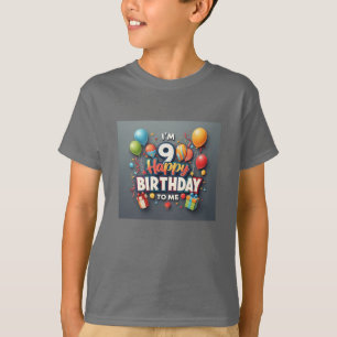 Cheerful 9th Birthday Celebration Boys' T-Shirt