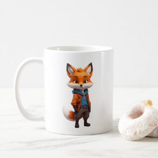 Cheerful and Adventurous Fox Illustration Coffee Mug