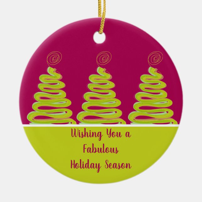 Cheerful and Bright Christmas Tree Ornament (Front)