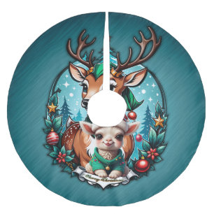 Cheerful and inviting Christmas illustration Brushed Polyester Tree Skirt
