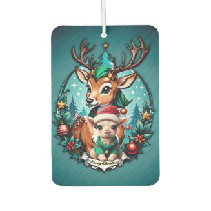 Cheerful and inviting Christmas illustration Car Air Freshener