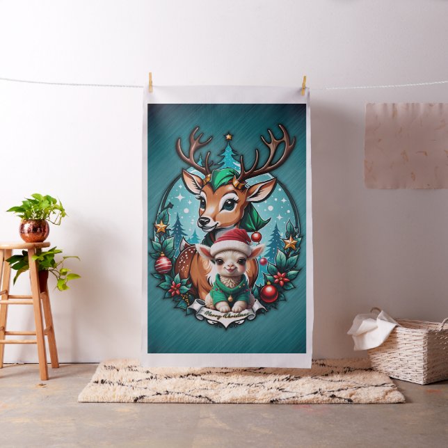 Cheerful and inviting Christmas illustration  Fabric (In Situ)