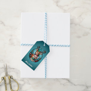 Cheerful and inviting Christmas illustration Gift Tags