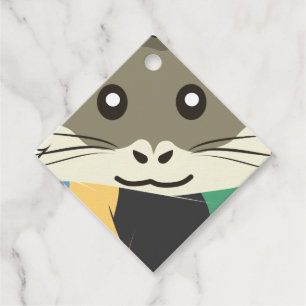 Cheerful and lighthearted hamster favour tags