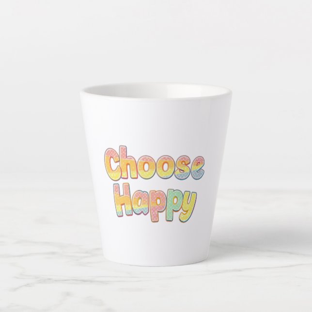 Cheerful and Positive Kids Typography Latte Mug (Front)