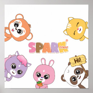 Cheerful Animal Frienz: Playful Characters for Kid Poster