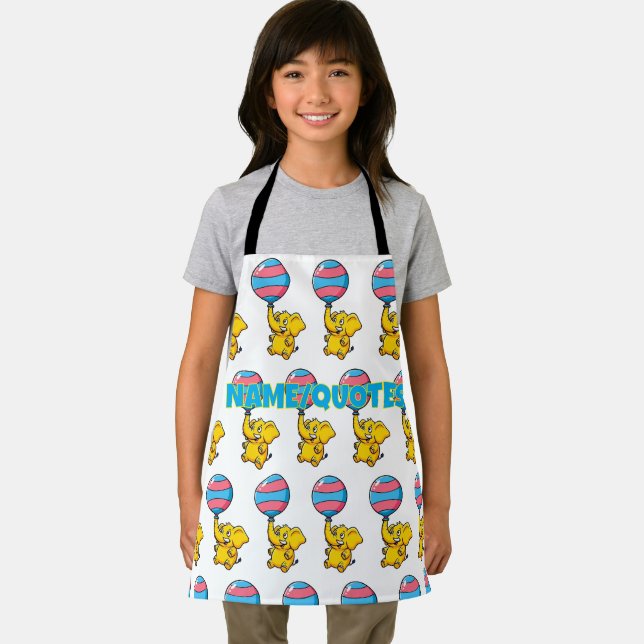 Cheerful Baby Elephant Hot Air Balloon Apron (Insitu)