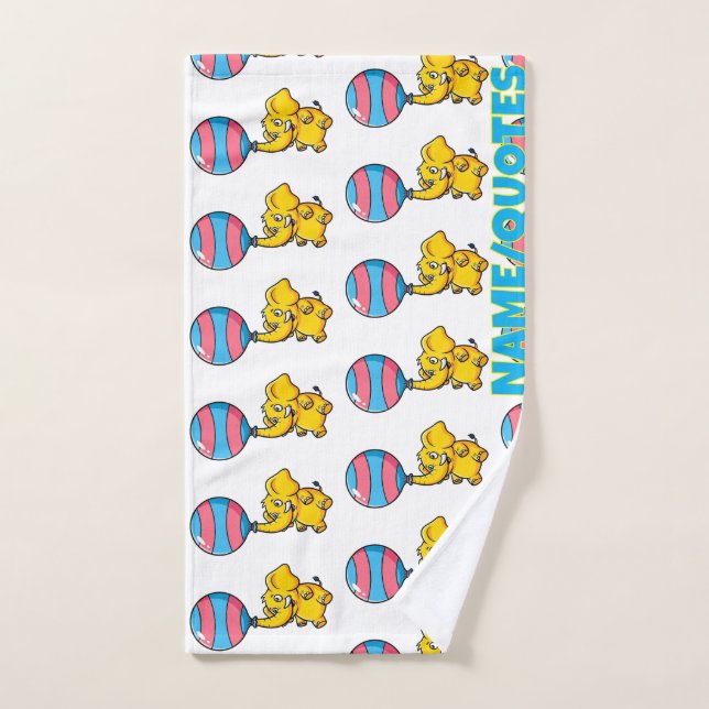 Cheerful Baby Elephant Hot Air Balloon Hand Towel (Hand Towel)