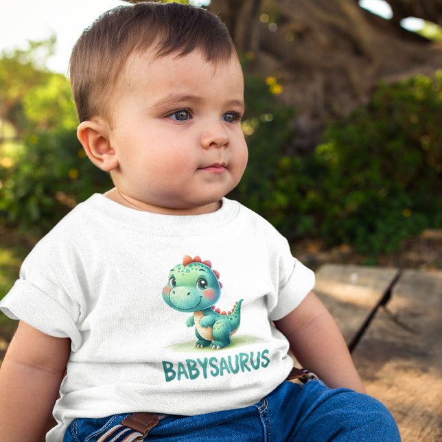 Cheerful Babysaurus Baby T-Shirt (Creator Uploaded)