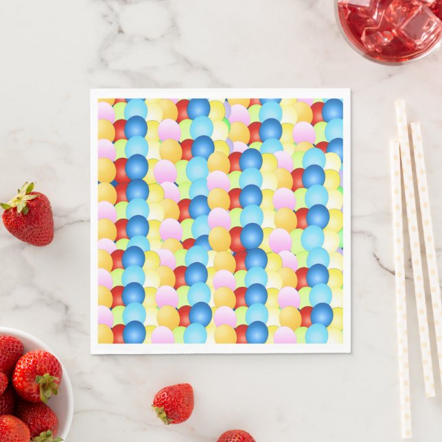 Cheerful Balloons Celebration Paper Plates Napkin (Insitu)