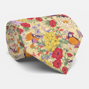 Cheerful Birds Tie