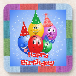 Cheerful Birthday Balloons Coaster