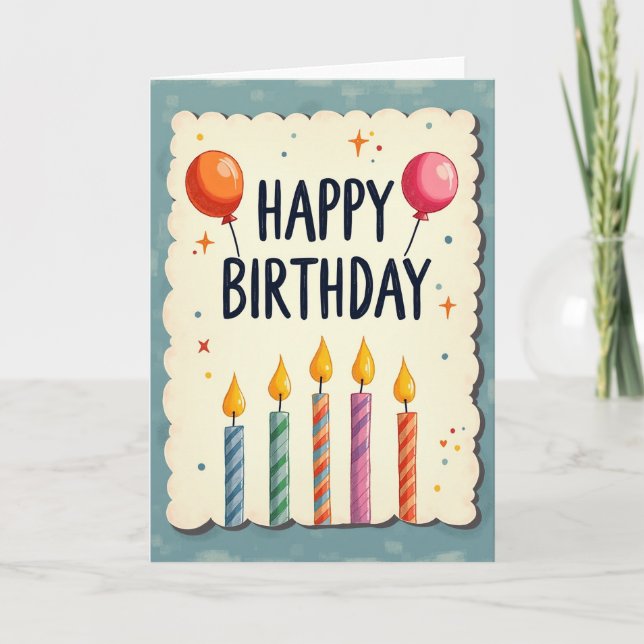 Cheerful Birthday Border Card (Front)
