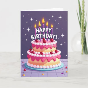 Cheerful Birthday Cake Card