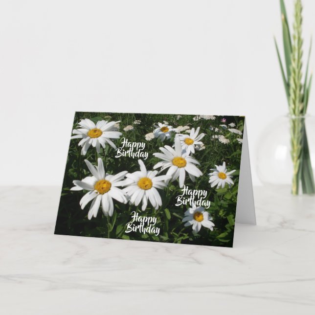 Cheerful Birthday Daisies Card (Front)