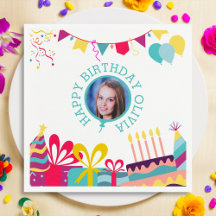 Cheerful Birthday Party Custom Photo Text