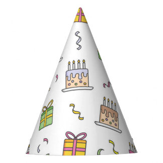 Cheerful birthday pattern party hat
