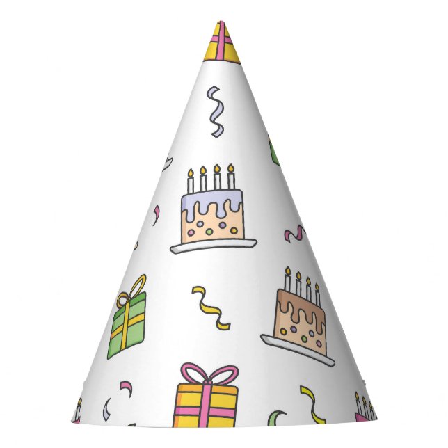 Cheerful birthday pattern party hat (Front)