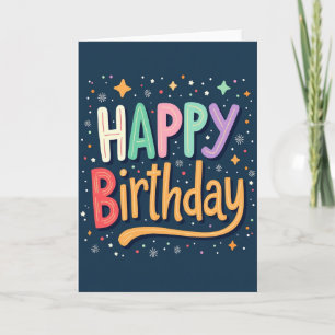 Cheerful Birthday Vibrant Lettering Card