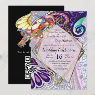 Cheerful Blue Artist Party Doodle Creation Invitation