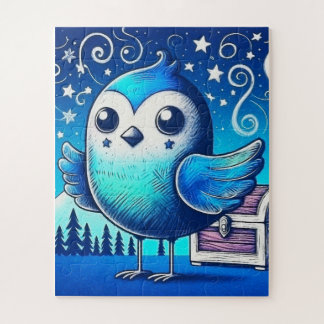 Cheerful Blue Bird Jigsaw Puzzle