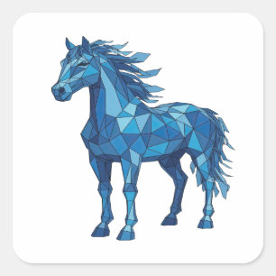 Cheerful Blue BLUE ICE HORSE Sticker Art