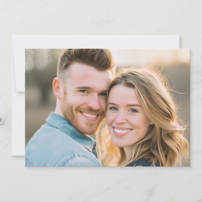 Cheerful Blue Denim Photo Invitation (Front)