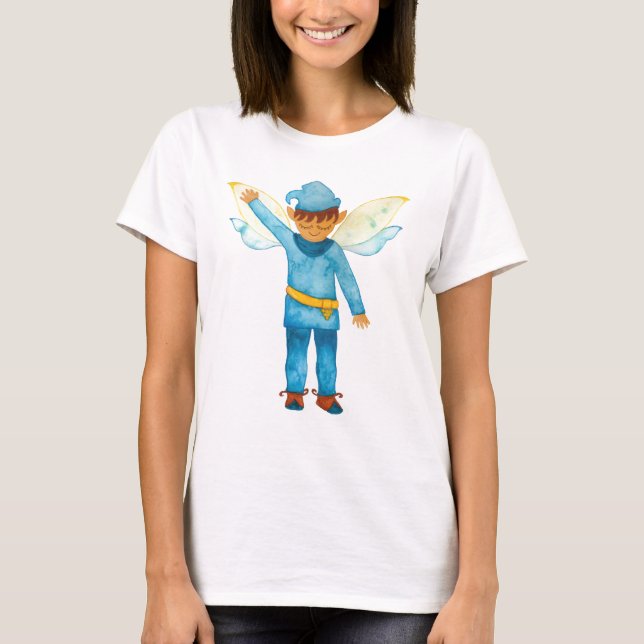 Cheerful Blue Elf T-Shirt (Front)