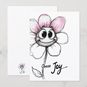 Cheerful Blue Flower Happy Cartoon Art Menu