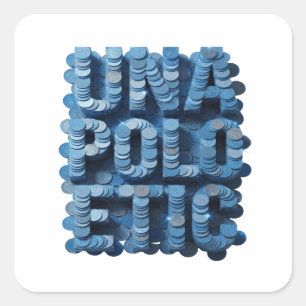 Cheerful Blue UNA POLIG NIC Craft Sticker