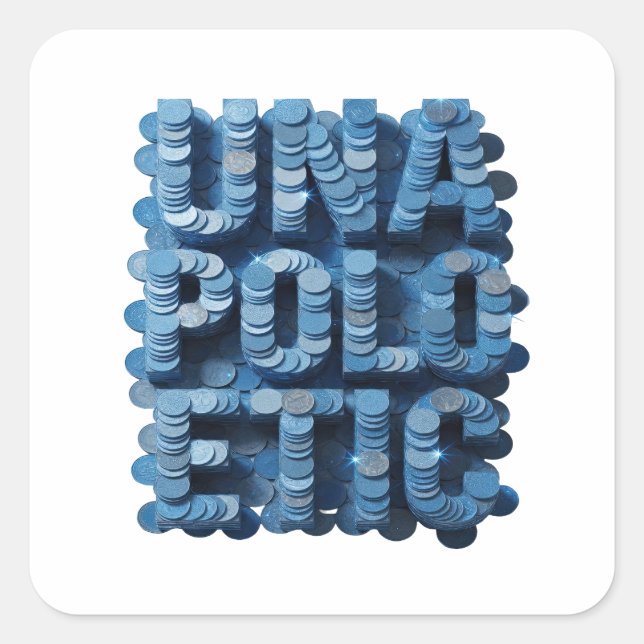 Cheerful Blue UNA POLIG NIC Craft Sticker (Front)