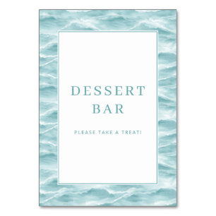 Cheerful Blue Water Wave Dessert Bar Sign Table Number