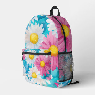 Cheerful Bold Flower Pattern Printed Backpack