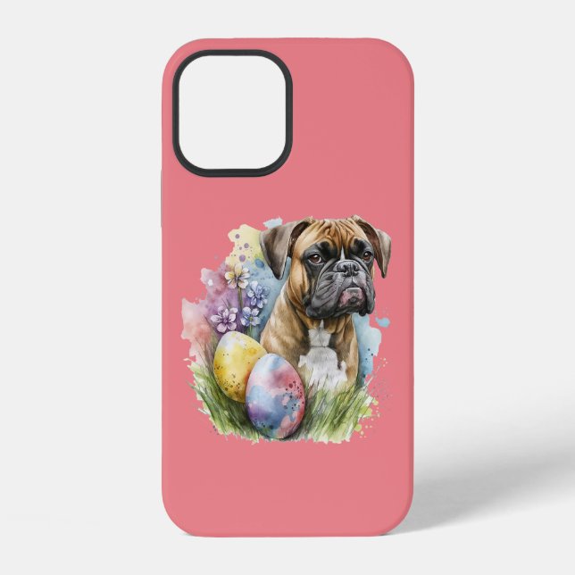 Cheerful Boxer Dog Easter Egg, Happy Easter Boxer iPhone Case (Back)