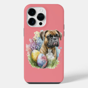 Cheerful Boxer Dog Easter Egg, Happy Easter Boxer iPhone 14 Pro Max Case