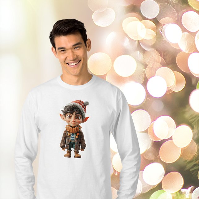 Cheerful Boy Christmas Elf Men's Tee (Creator Uploaded)