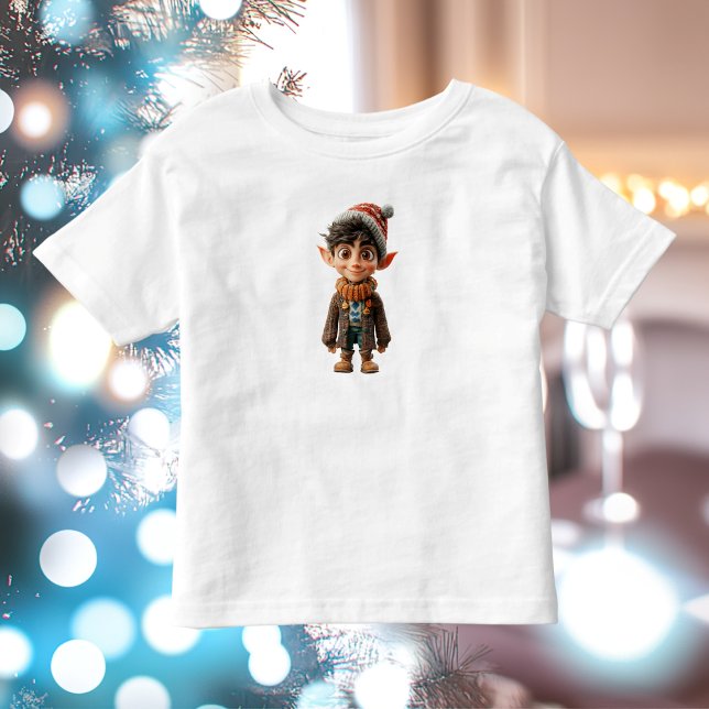 Cheerful Boy Christmas Elf Toddler's Tee (Creator Uploaded)
