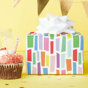 Cheerful Brights Broken Rectangle Mosaic Pattern Wrapping Paper